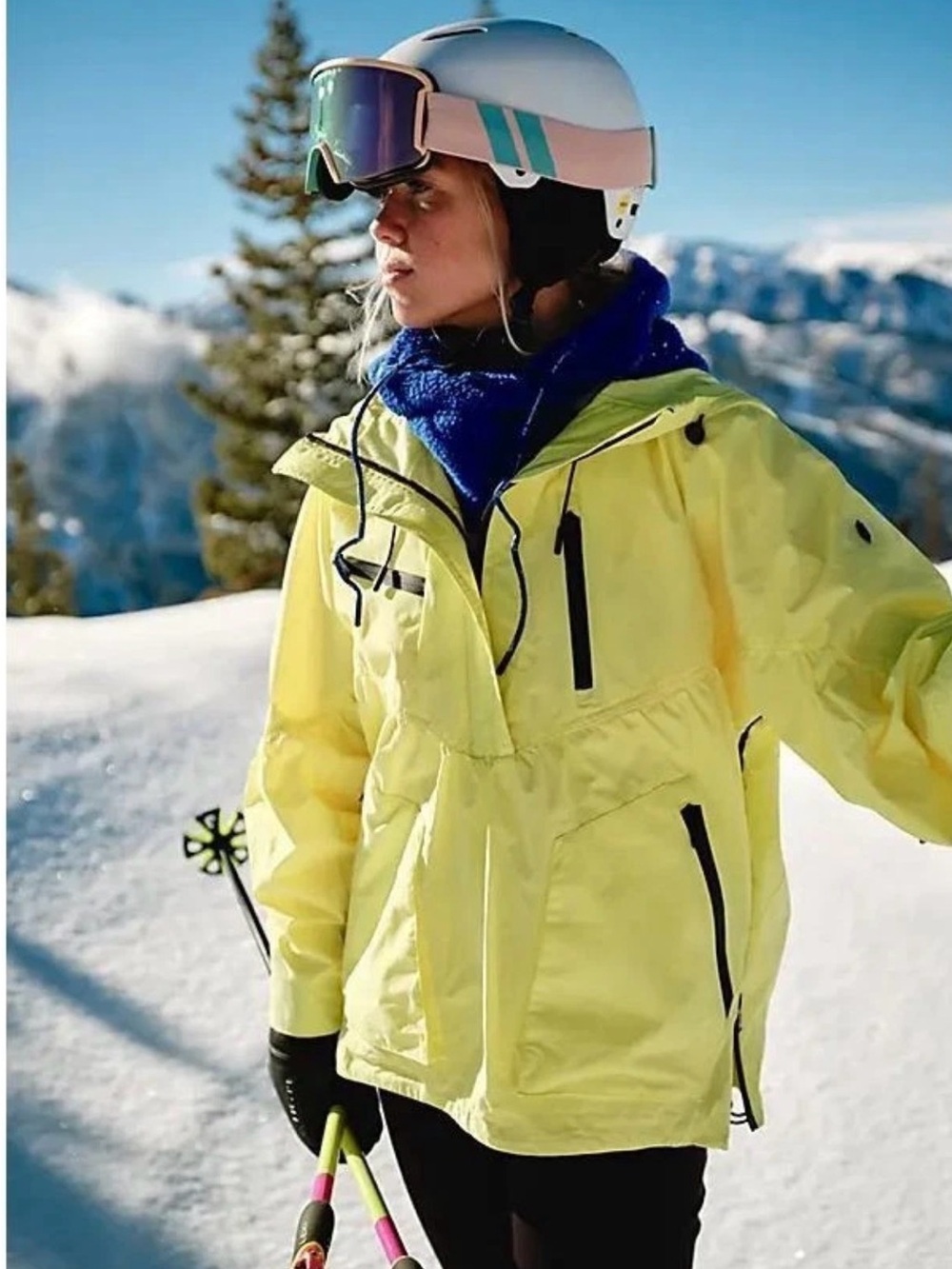 NWOT Free People Movement Peak To Peak Popover Jacket Large Ski Snow Logo